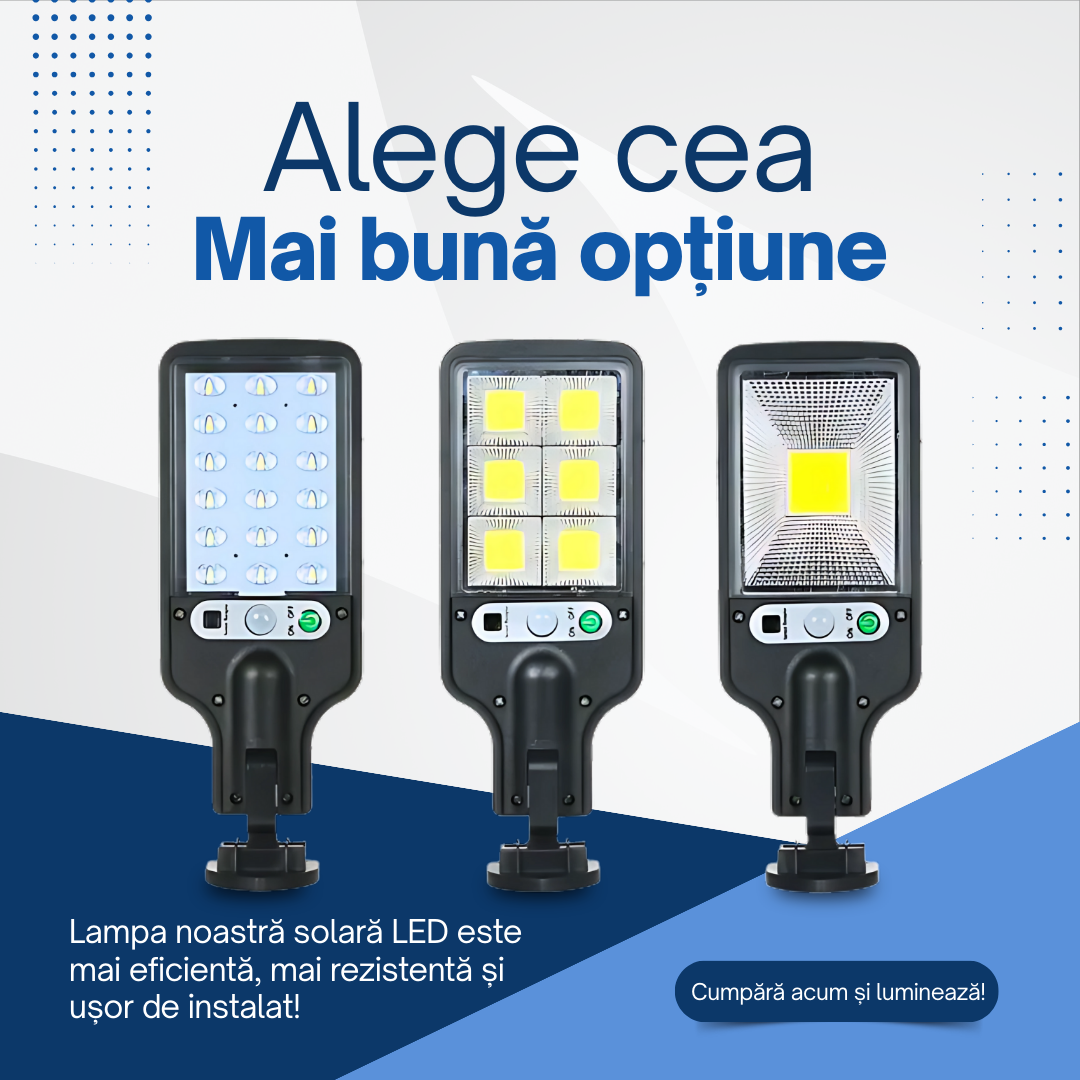 Set Solar: LED SOLAR 17500 LUMENI - Cumpără 1 și Primești 3 GRATUIT 🎁