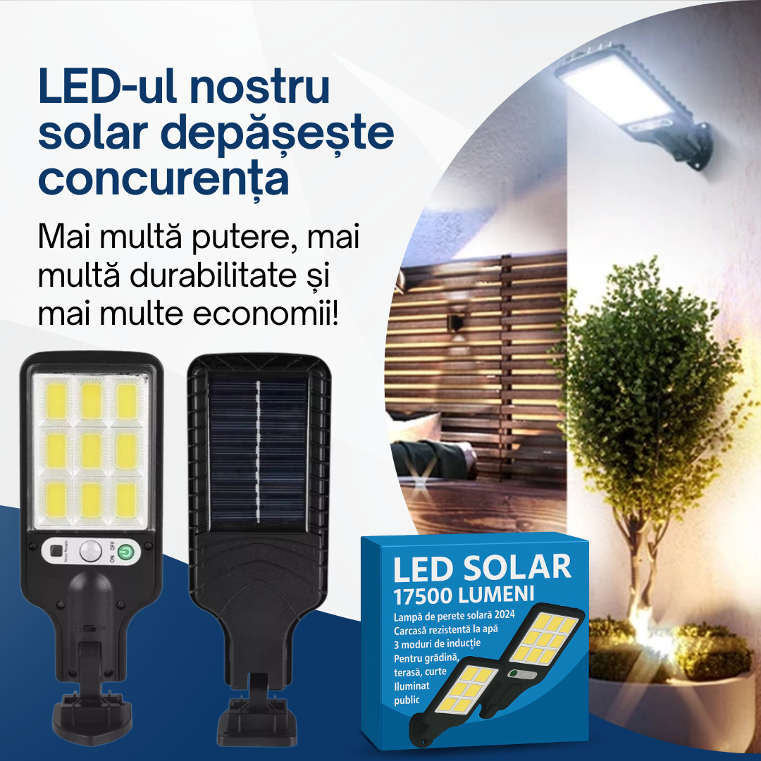 Set Solar: LED SOLAR 17500 LUMENI - Cumpără 1 și Primești 3 GRATUIT 🎁