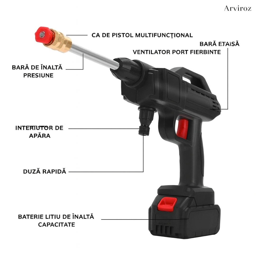 Hidrolavadora Inalámbrica de Alta Presión + 2 Baterii + Mini GPS GRATUIT 🎁