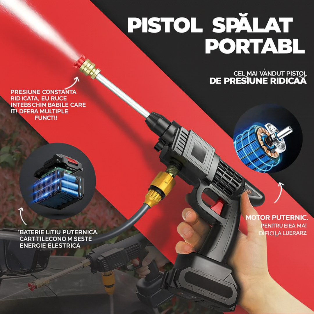 Hidrolavadora Inalámbrica de Alta Presión + 2 Baterii + Mini GPS GRATUIT 🎁
