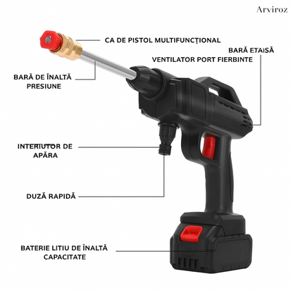Hidrolavadora Inalámbrica de Alta Presión + 2 Baterii + Mini GPS GRATUIT 🎁